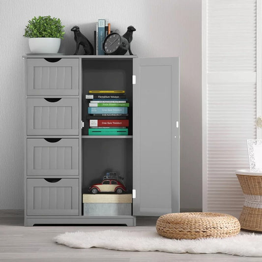 Bathroom Cabinets: 22'' W x 32'' H x 12'' D Free-Standing Bathroom Cabinet