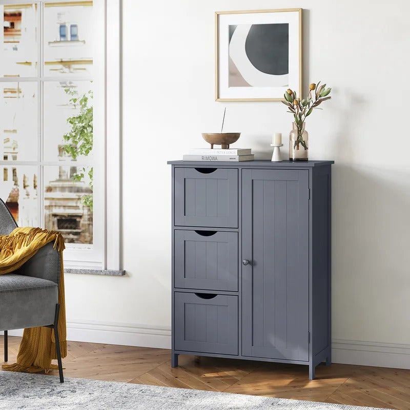 Bathroom Cabinets: 23.6'' W x 31.9'' H x 11.8'' D Free-Standing Bathroom Cabinet