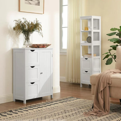 Bathroom Cabinets: 23.6'' W x 31.9'' H x 11.8'' D Free-Standing Bathroom Cabinet