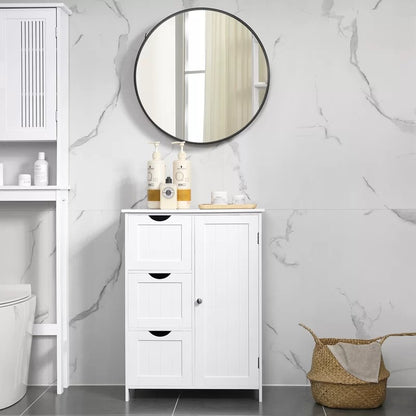 Bathroom Cabinets: 23.6'' W x 31.9'' H x 11.8'' D Free-Standing Bathroom Cabinet
