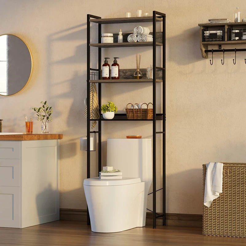 Bathroom Cabinets: 23.6'' W x 68'' H x 9.4'' D Over-The-Toilet Storage