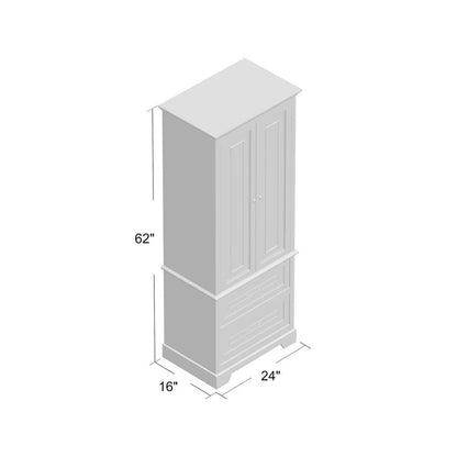 Bathroom Cabinets: 24'' W x 62'' H x 16'' D Linen Cabinet