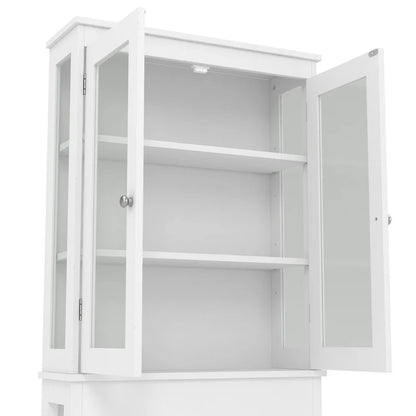 Bathroom Cabinets: 25.98'' W x 64.96'' H x 9.01'' D Bathroom Cabinet