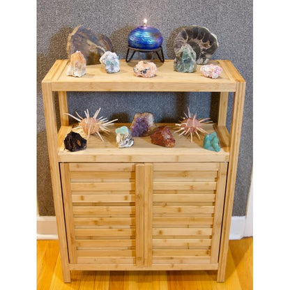 Bathroom Cabinets: 25'' W x 32.1'' H x 10.8'' D Solid Wood Free-Standing Bathroom Cabinet