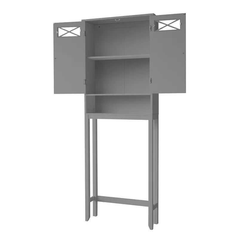 Bathroom Cabinets: 25'' W x 68.25'' H x 8'' D Over-The-Toilet Storage