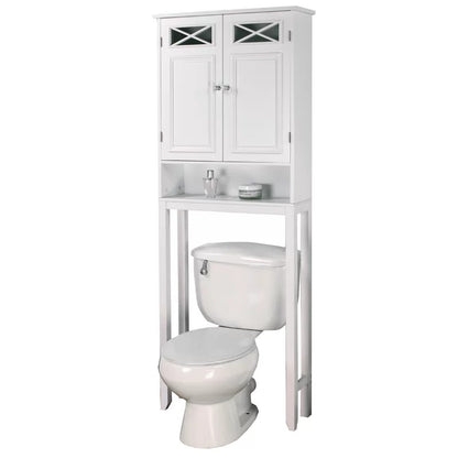 Bathroom Cabinets: 25'' W x 68.25'' H x 8'' D Over-The-Toilet Storage