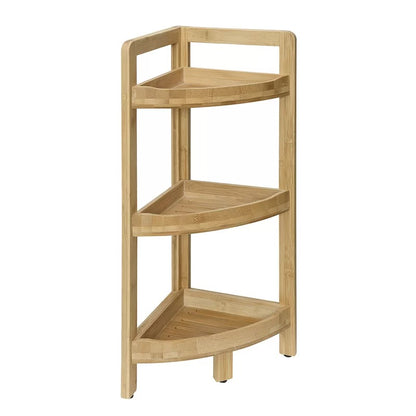 Bathroom Cabinets: 9.05'' W x 24.4'' H x 9.05'' D Solid Wood Free-Standing Bathroom Shelves