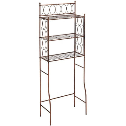 Bathroom Cabinets: Copper Iron 3 Tier Bathroom Rack