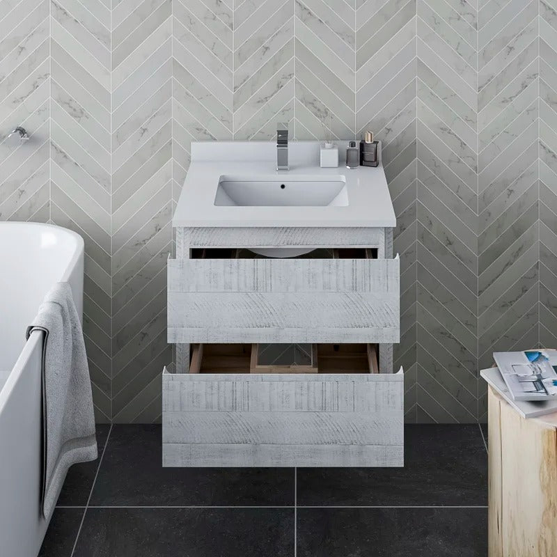 Bathroom Cabinets: Wall Hung 23" Single Bathroom Vanity Base Only
