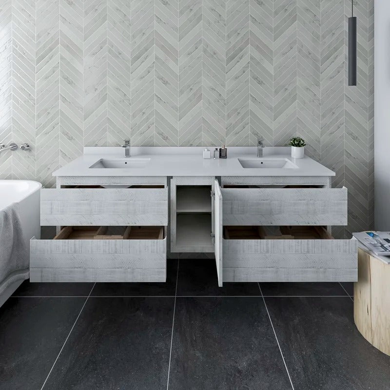 Bathroom Cabinets: Wall Hung 70" Double Bathroom Vanity Base Only