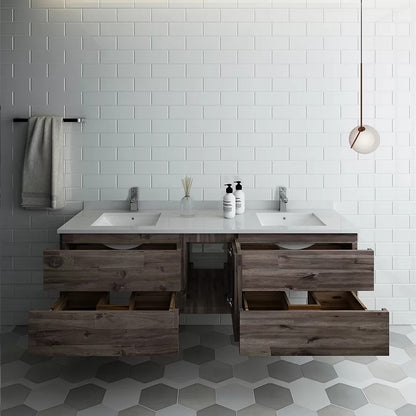 Bathroom Cabinets: Wall Hung 70" Double Bathroom Vanity Base Only