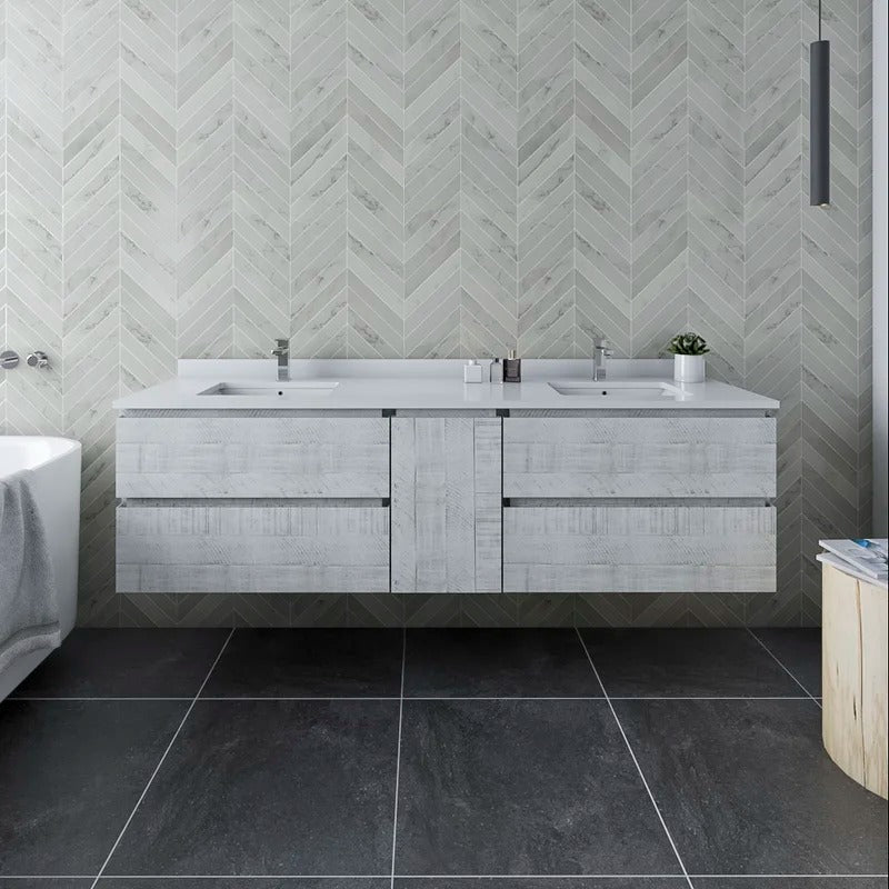 Bathroom Cabinets: Wall Hung 70" Double Bathroom Vanity Base Only