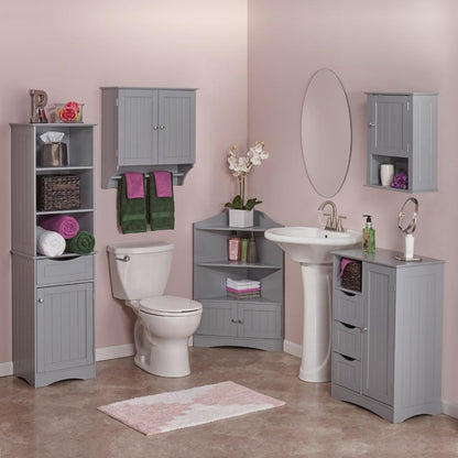 Bathroom Linen Cabinet: 1 Drawer Linen Cabinet with 3 Open Shelves