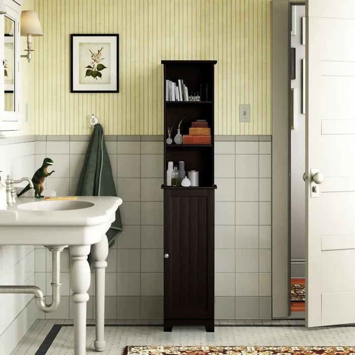 Bathroom Linen Cabinets:13.38'' W x 65.50'' H x 8'' D Linen Cabinet