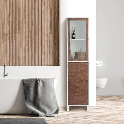 Bathroom Linen Cabinets: 13'' W x 63'' H x 15'' D Linen Cabinet