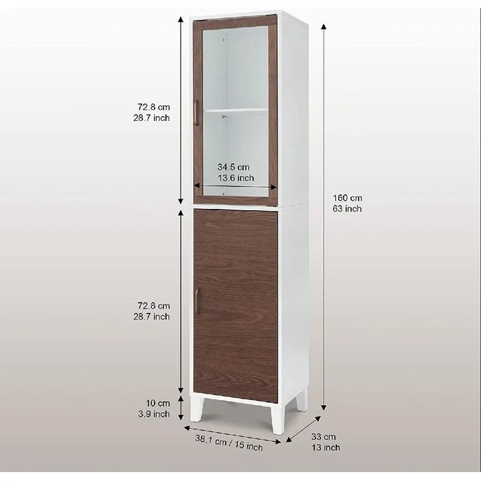 Bathroom Linen Cabinets: 13'' W x 63'' H x 15'' D Linen Cabinet