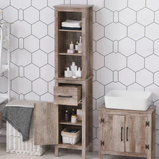 Bathroom Linen Cabinets:15.25'' W x 67.25'' H x 11.75'' D Linen Cabinet