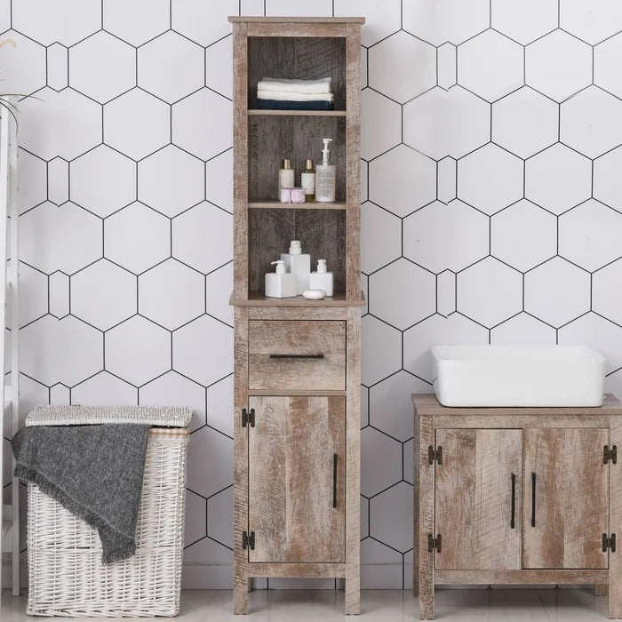 Bathroom Linen Cabinets:15.25'' W x 67.25'' H x 11.75'' D Linen Cabinet