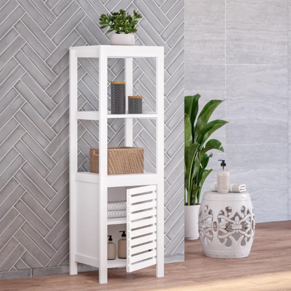 Bathroom Linen Cabinets: 1 Door Linen Tower