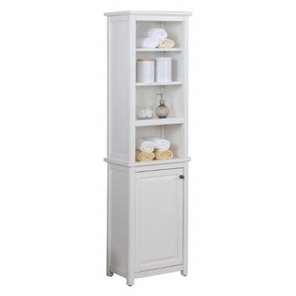 Bathroom Linen Cabinets: 1 Drawer Bathroom Linen Cabinet with 4 Open Shelves