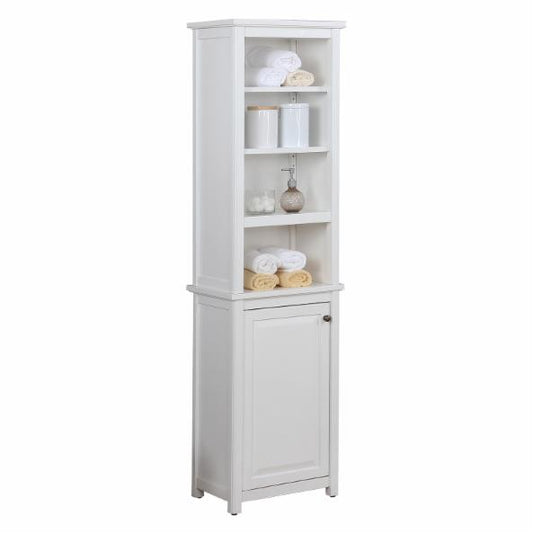 Bathroom Linen Cabinets: 1 Drawer Bathroom Linen Cabinet with 4 Open Shelves
