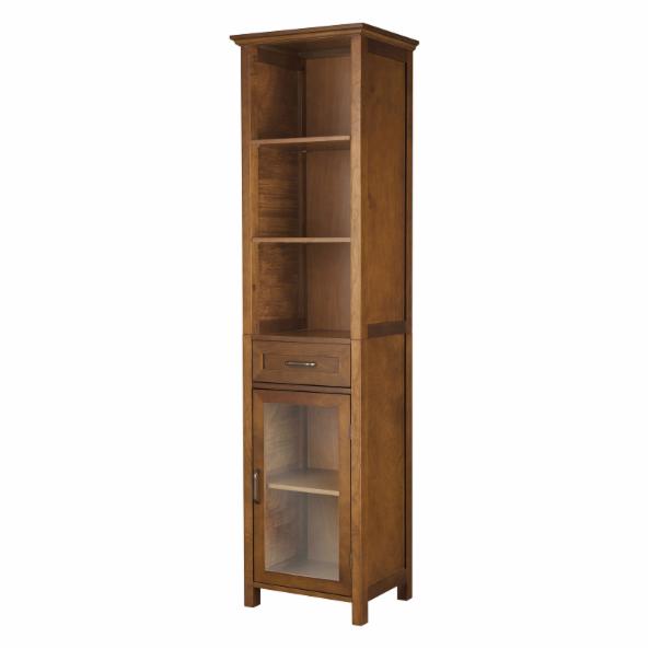 Bathroom Linen Cabinets: 1 Drawer Linen Cabinet with 3 Open Shelves