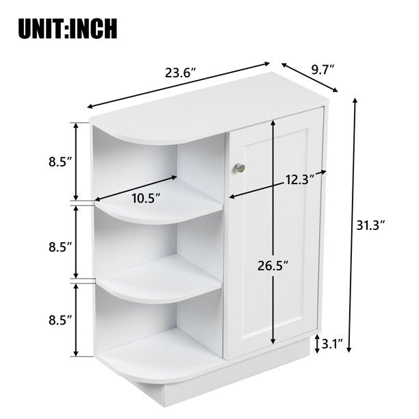 Bathroom Linen Cabinets 23.6 W x 31.3 H x 9.7 D Free-Standing Bathroom Cabinet