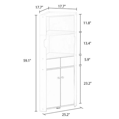 Bathroom Linen Cabinets: 25.2'' W x 59.1'' H x 17.7'' D Linen Cabinet