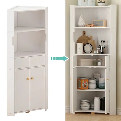 Bathroom Linen Cabinets: 25.2'' W x 59.1'' H x 17.7'' D Linen Cabinet