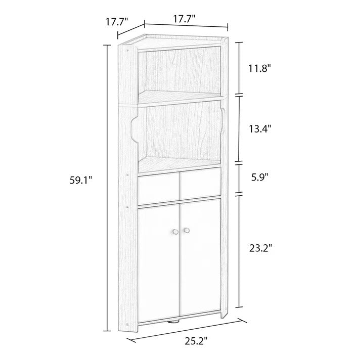 Bathroom Linen Cabinets: 25.2'' W x 59.1'' H x 17.7'' D Linen Cabinet