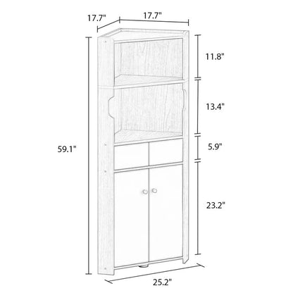 Bathroom Linen Cabinets: 25.2'' W x 59.1'' H x 17.7'' D Linen Cabinet