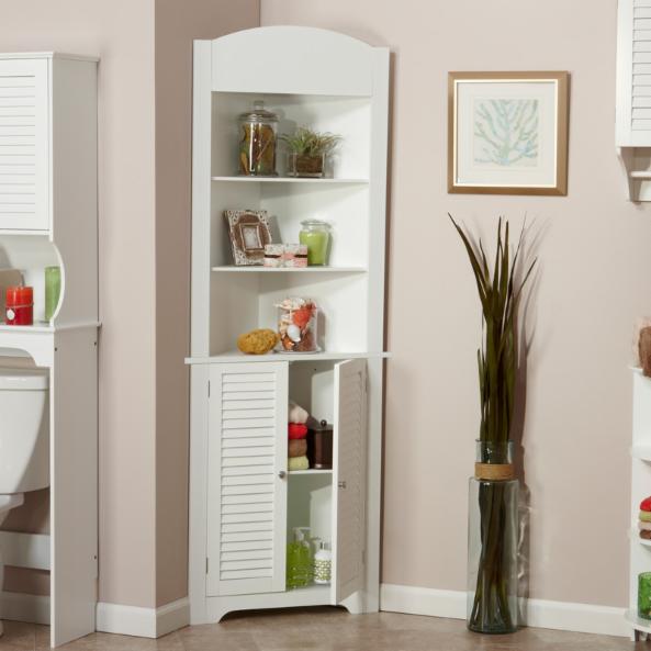 Bathroom Linen Cabinets: White Linen Corner Cabinet