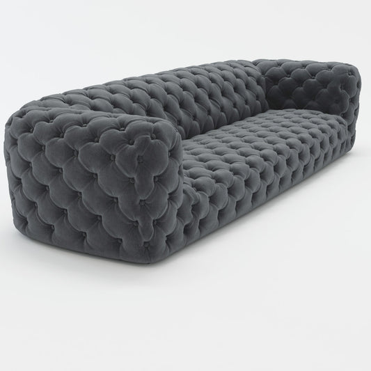 3 Seater Sofa Set:- Baxter Velvet Fabric Chesterfield Sofa Set