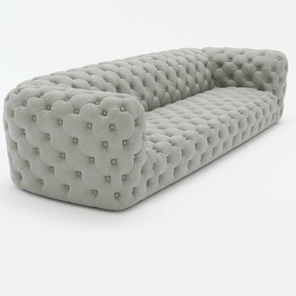 3 Seater Sofa Set:- Baxter Velvet Fabric Chesterfield Sofa Set