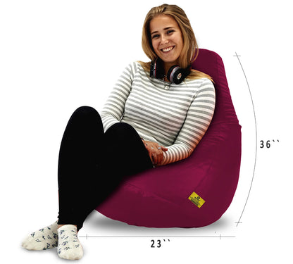 Bean Bag  XL BEAN BAG-Maroon - Filled (With Beans)