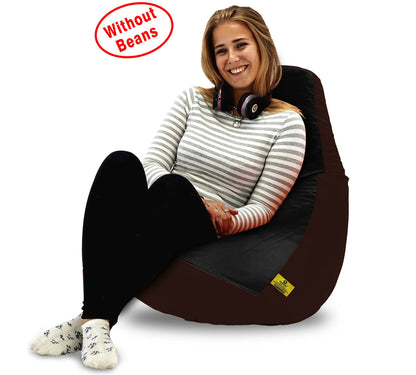  Bean Bag XL BLACK&BROWN BEAN BAG-COVER (Without Beans)