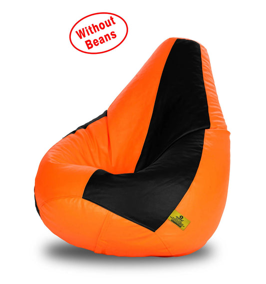 Bean Bag XL BLACK&ORANGE BEAN BAG-COVER (Without Beans)