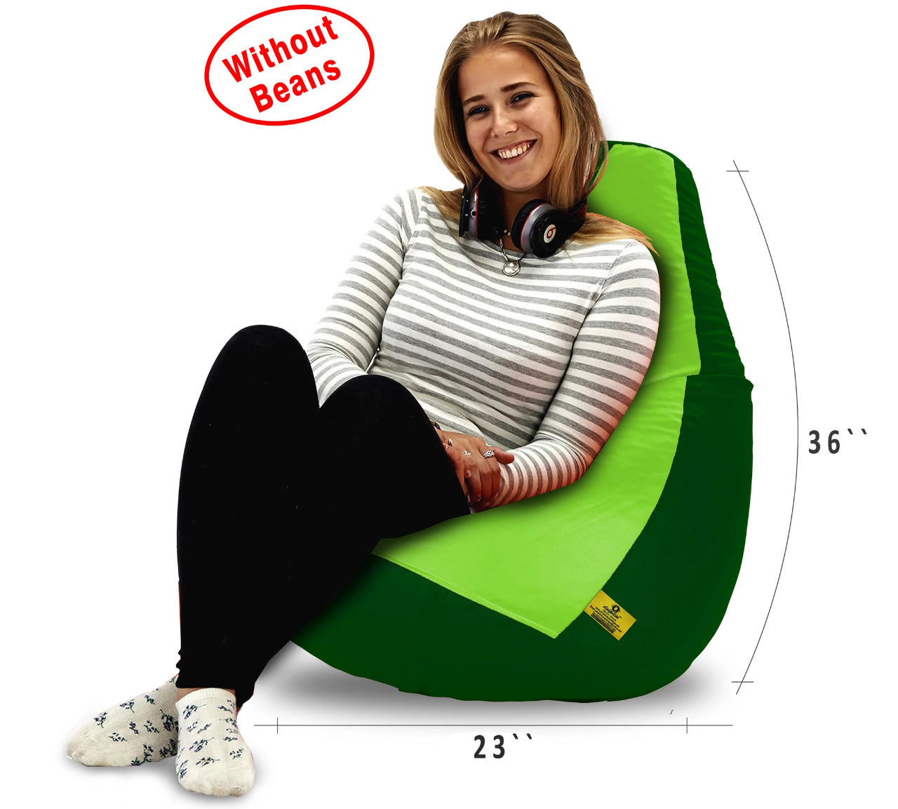 Bean Bag: XL F.GREEN&B.GREEN BEAN BAG-COVERS(Without Beans)