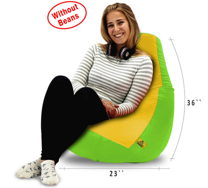 Bean Bag XL F.GREEN&YELLOW BEAN BAG-COVERS(Without Beans)