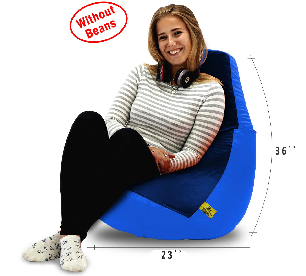 Bean Bag: XL BLACK&R.BLUE BEAN BAG-COVER (Without Beans)