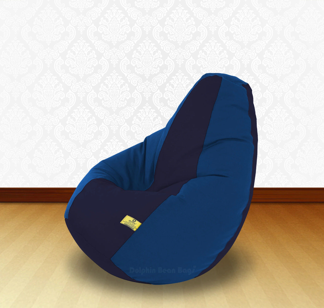 Bean Bag : XL N.Blue/R.Blue-FABRIC-FILLED & WASHABLE (with Beans)