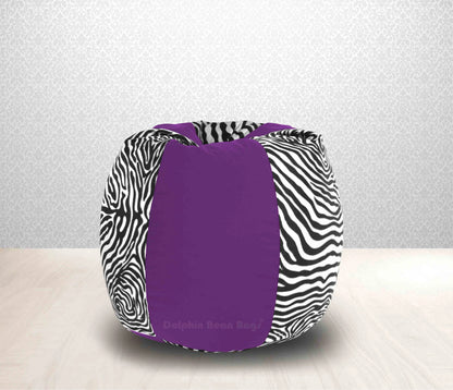 Bean Bag XL Purple Zebra(Blk-White)-FABRIC-COVERS(without Beans)