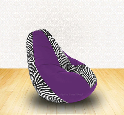 Bean Bag XL Purple Zebra(Blk-White)-FABRIC-COVERS(without Beans)