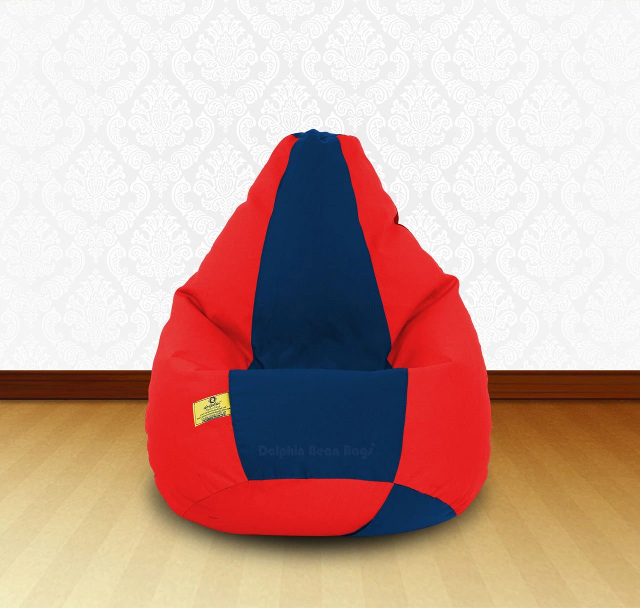 Bean Bag : XL Red/R.Blue-FABRIC-FILLED & WASHABLE (with Beans)