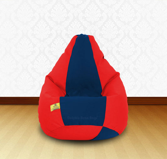 Bean Bag : XL Red/R.Blue-FABRIC-FILLED & WASHABLE (with Beans)