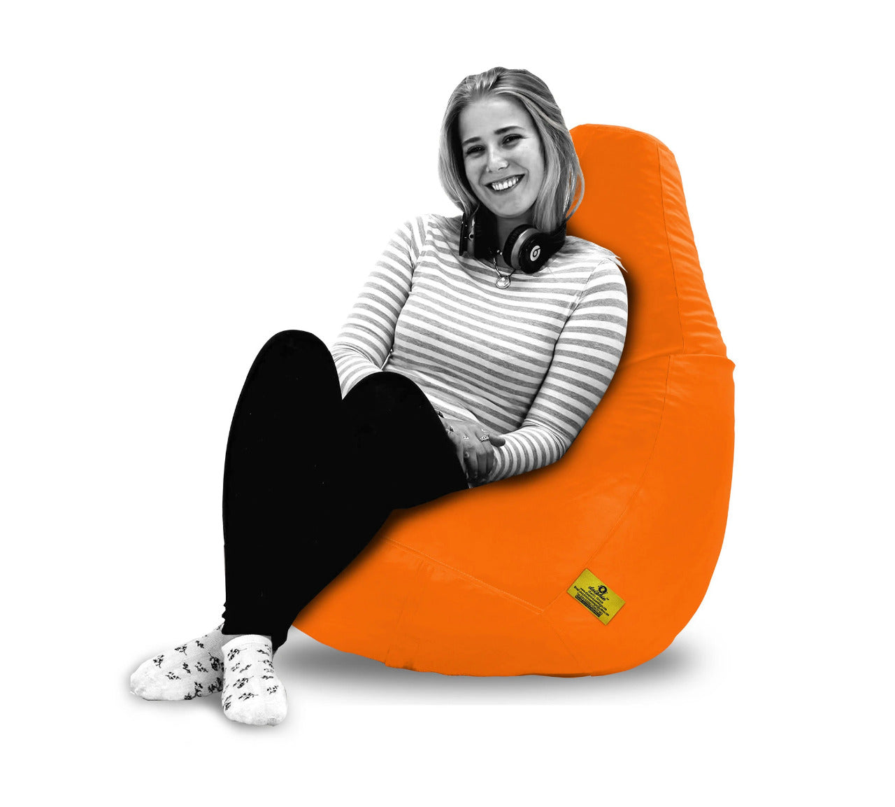 Bean Bag : XXL BEAN BAG-ORANGE - FILLED (With Beans)