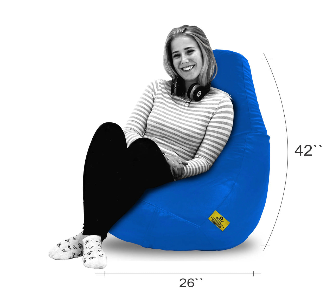 Bean Bag : XXL BEAN BAG-R.BLUE - FILLED (With Beans)