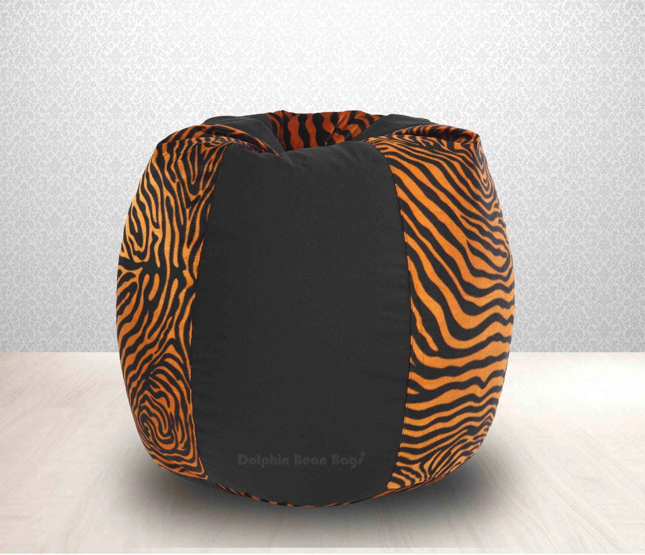 Bean Bag XXL BLACK GOLDEN ZEBRA-FABRIC-COVERS without beans