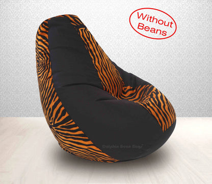 Bean Bag XXL BLACK GOLDEN ZEBRA-FABRIC-COVERS without beans