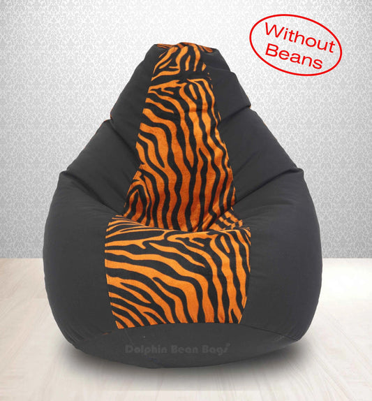 Bean Bag XXL BLACK GOLDEN ZEBRA-FABRIC-COVERS without beans